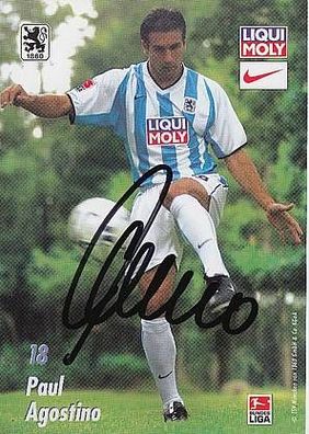 Paul Agostino TSV 1860 München 2003-04 Autogrammkarte + A25412