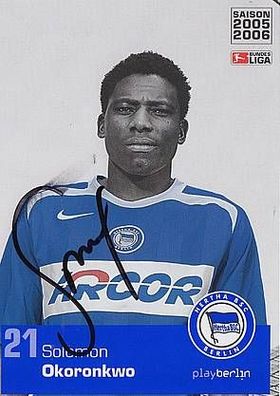 Solomon Okoronkwo Hertha BSC Berlin 2005-06 Autogrammkarte + A25673