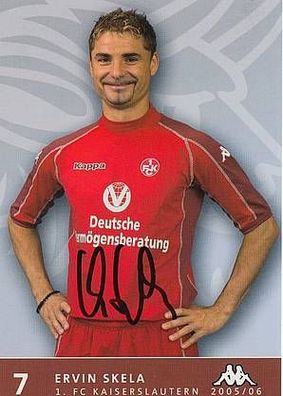 Ervin Skela 1. FC Kaiserslautern 2005-06 Autogrammkarte + A25720