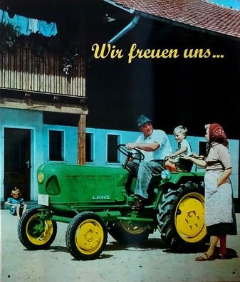 Blechschild Lanz Traktor, Oldtimer, Bild, Landtechnik