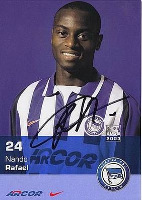 Nando Rafael Hertha BSC Berlin 2002-03 Autogrammkarte + A25784