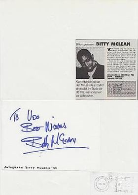 Bitty Mclean TOP Original Signiert + G 4720