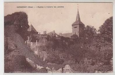 54885 Ak Gerberoy (Oise) l´Eglise á travers les Jardins um 1915