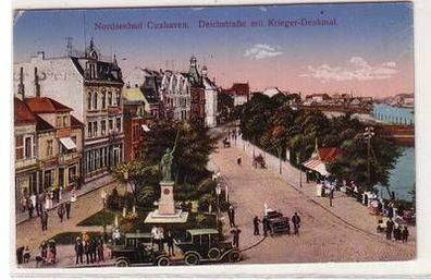 52386 Ak Nordseebad Cuxhaven Deichstraße mit Kriegerdenkmal 1924