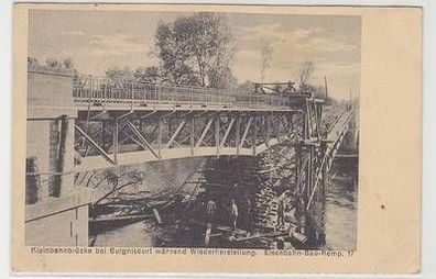 54446 Ak Kleinbahnbrücke bei Guignicourt während Wiederherstellung 1915