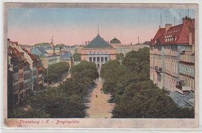 54425 Feldpost Ak Strassburg im Elsass Broglieplatz um 1915