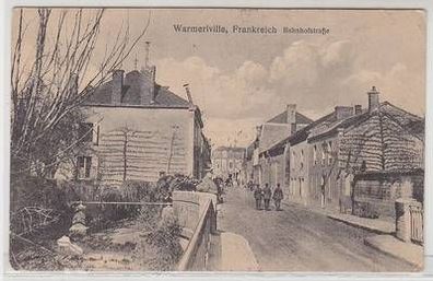 54523 Feldpost Ak Warmeriville France Frankreich Bahnhofstrasse 1915