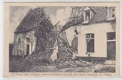 54880 Feldpost Ak Wirkung einer Granate auf einem Gutshofe in Vilains 1916