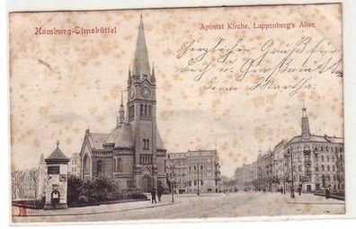 53525 Ak Hamburg Eimsbüttel Apostel Kirche Lappenberg´s Allee 1904