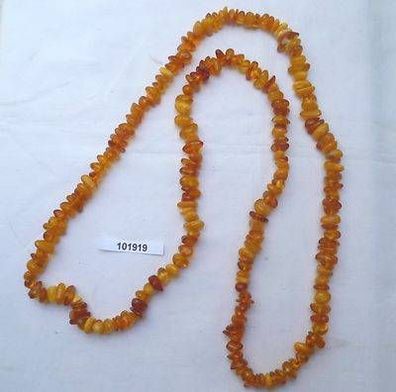 hübsche Damen Halskette aus Bernstein Länge 90 cm