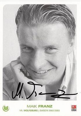 Maik Franz VFL Wolfsburg 2002-03 Autogrammkarte + A26219