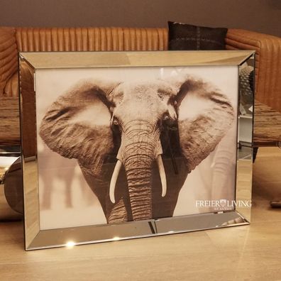Wandbild Elefant Elephant Spiegelrahmen Deko Home Exotischer Wohnstil Afrika
