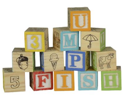 9-teiliges Set Bauklötze Spielsteine Holzklötze unlackiert Buche ab 3,99 €