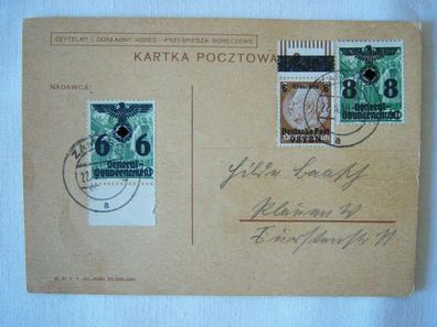 AK , PK , Polen , Deutsche Post Osten , General - Gouvernement , 1940