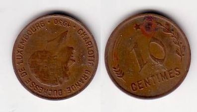 10 Centimes Kupfer Münze Luxemburg 1930