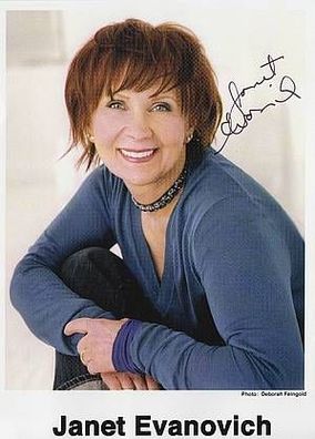 Janet Evanovich Autogrammkarte Original Signiert + G 4785