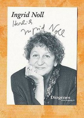 Ingrid Noll (Schriftstellerin) - persönlich signierte Autogrammkarte