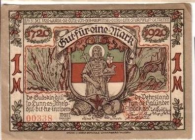 1 Mark Banknote Notgeld Insel Helgoland 1920