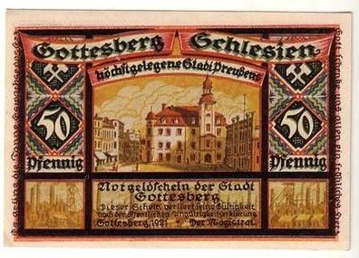 50 Pfennig Banknote Notgeld Stadt Gottesberg Boguszów Schlesien 1921