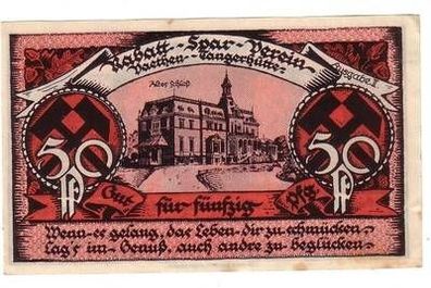 50 Pfennig Banknote Notgeld Rabatt Spar Verein Vaethen Tangerhütte 1921