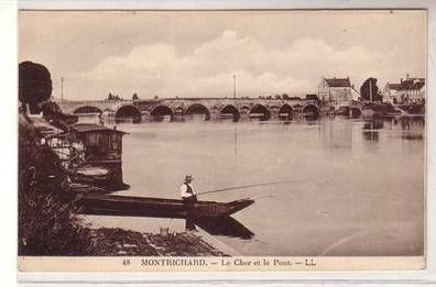 55369 Ak Montrichard Frankreich le Cher et le Pont um 1915