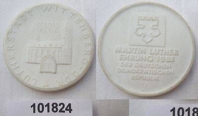 DDR Porzellan Medaille Lutherstadt Wittenberg 1983