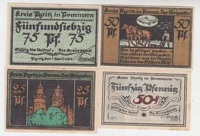 4 Banknote Notgeld Kreis Pyritz in Pommern 1921