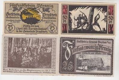 4 Banknote Notgeld Gemeinde Przyschetz Oberschlesien 1921
