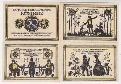4 Banknoten Notgeld Gemeinde Köstritz o.J. um 1920