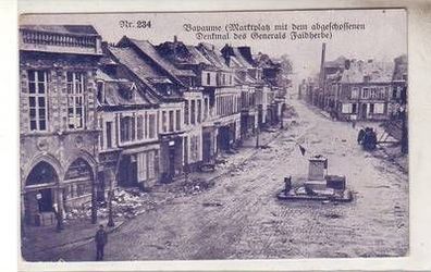 55099 Feldpost Ak Bapaume Marktplatz Frankreich Zerstörungen 1. Weltkrieg 1917