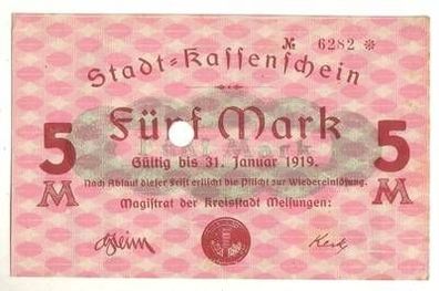 5 Mark Banknote Großnotgeld Stadt Melsungen 1919