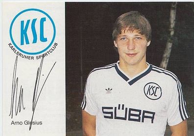 Arno Glesius Karlsruher SC 1986-87 Autogrammkarte + A27081