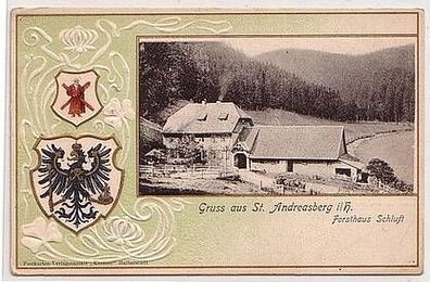 53823 Präge Passe Partout Ak Gruß aus St. Andreasberg im Harz um 1900