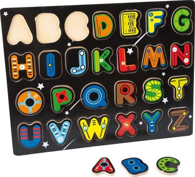 Alphabet Puzzle von A bis Z Weltall 30 x 22 cm Holz ABC Buchstaben Puzzle