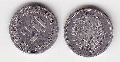 20 Pfennig Silber Münze Kaiserreich 1875 A