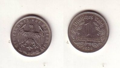 1 Mark Nickel Münze Deutsches Reich 1934 E Jäger 354