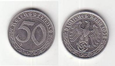 50 Pfennig Nickel Münze III. Reich 1938 A
