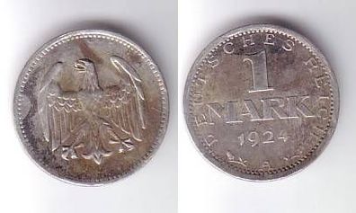 1 Mark Silber Münze Weimarer Republik 1924 A