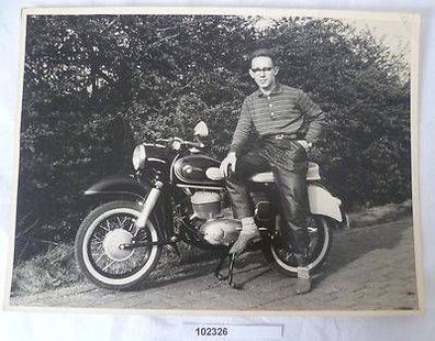 großes Foto 18 x 24 cm MZ Motorrad 1961