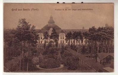53885 Ak Gruß aus Beelitz (Mark) Pavillon mit Liege- und Wandelhallen 1921