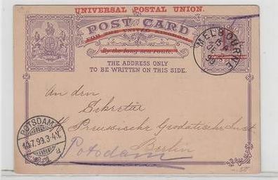 53955 Ganzsachen Postkarte Victoria Australien von Melbourne nach Potsdam 1899