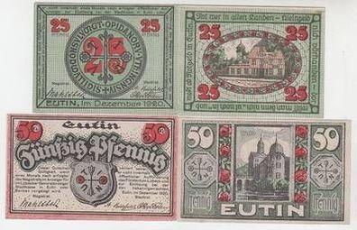 4 x Banknoten Notgeld Stadt Eutin 1920