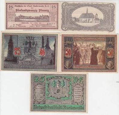 5 x Banknoten Notgeld Stadt Finsterwalde 1920-1921