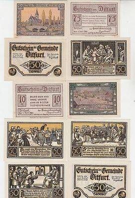 10 x Banknoten Notgeld Gemeinde Ditfurt 1921