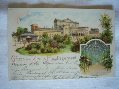 AK Gruss aus Krolls Etablissement , Berlin 1899