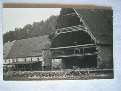 AK Unwetterkatastrophe 8. - 9. Juli 1927 zerstörte Rittergut Giessenstein