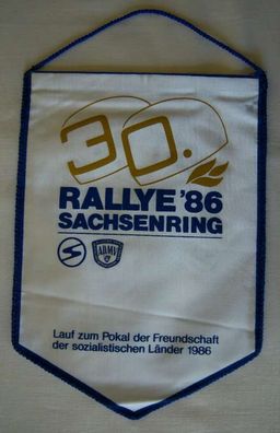 Wimpel , 30. Rallye Sachsenring 1986 , Lauf zum Pokal der sozialistische Länder