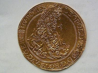 Original 3 Dukaten 1703 Gold Nagybanya RDR Kaiser Leopold I. Walzenprägung 10,2g Gold