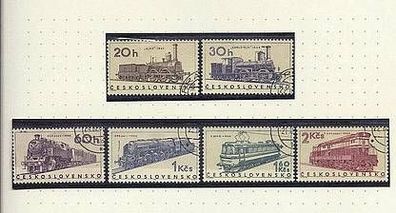 Tschechoslowakei 1966 - Motiv Eisenbahn - Lokomotiven, kpl. 1603 - 1608 gestempelt