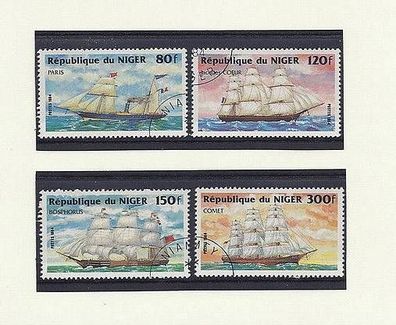 Niger - Motiv Schiffe , herrliche große Segelschiffe 888-91 kpl. o